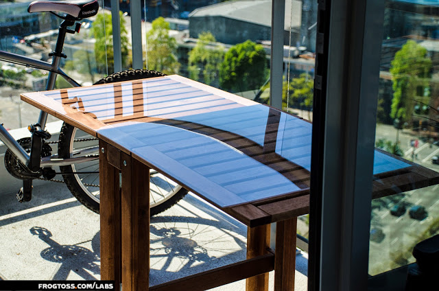 Plexiglass on table